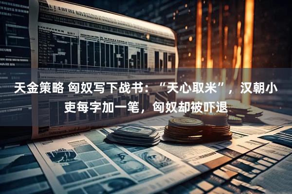 天金策略 匈奴写下战书：“天心取米”，汉朝小吏每字加一笔，匈奴却被吓退