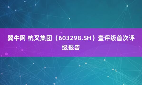 翼牛网 杭叉集团（603298.SH）壹评级首次评级报告