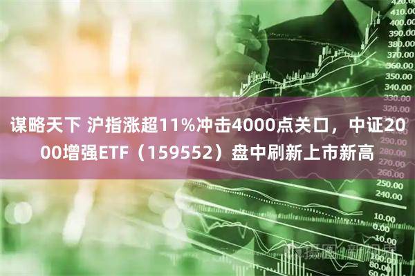 谋略天下 沪指涨超11%冲击4000点关口，中证2000增强ETF（159552）盘中刷新上市新高