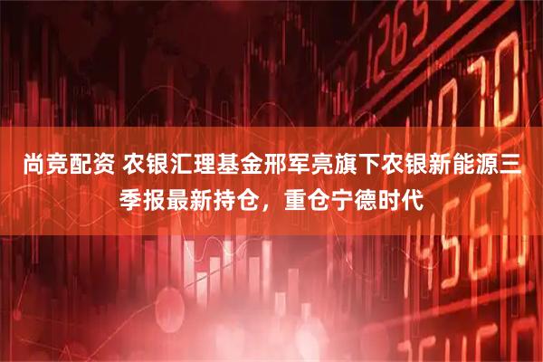 尚竞配资 农银汇理基金邢军亮旗下农银新能源三季报最新持仓，重仓宁德时代